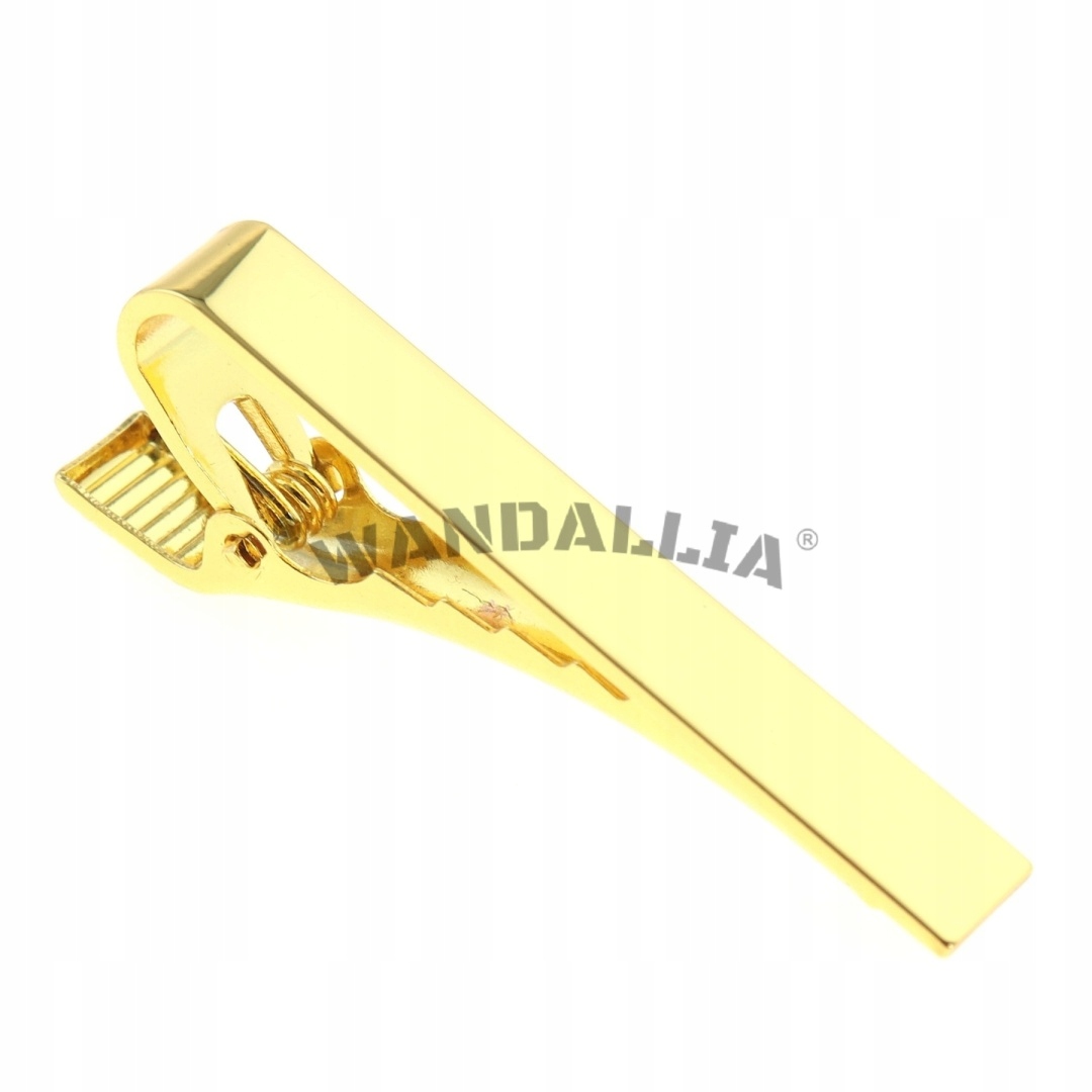 WANDALLIA Spinka do Krawata SP-KR-53 Klasyczna Złota Męska Krótka dł. 4cm Marka Wandallia