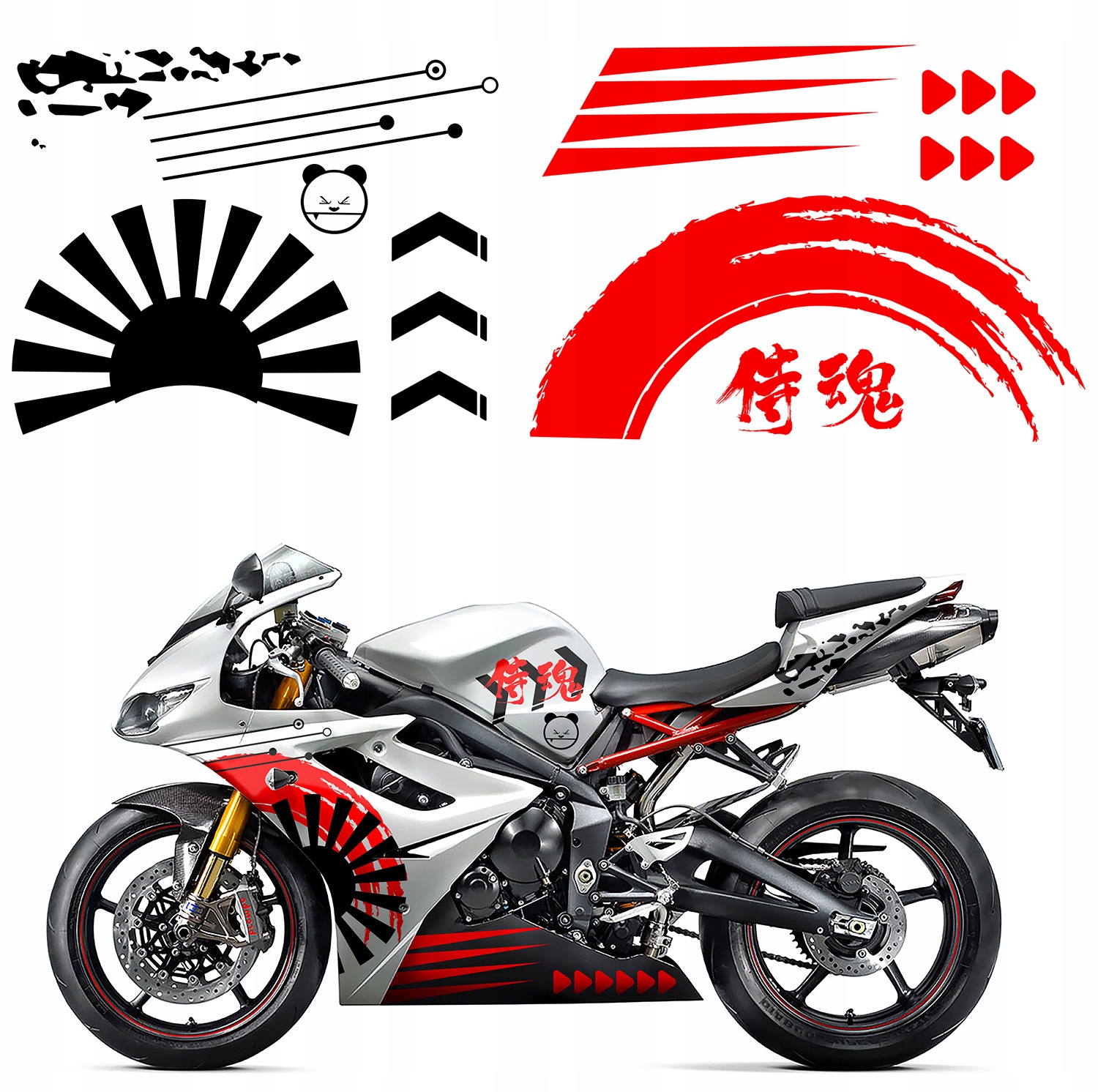 Samolepky na motorku Japonský Motiv Japan 234x43 cm