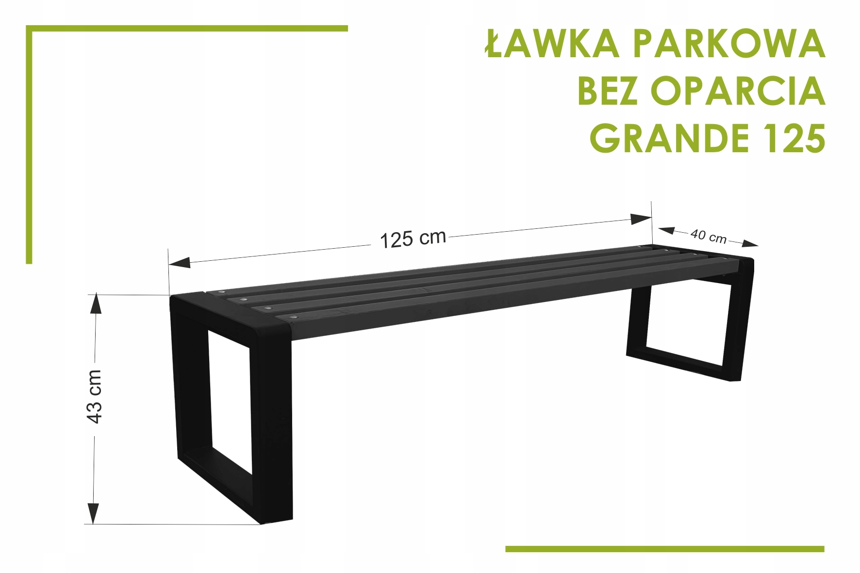 Záhradná lavica bez operadla 125 cm Hmotnosť výrobku s jednotlivým balením 25 kg