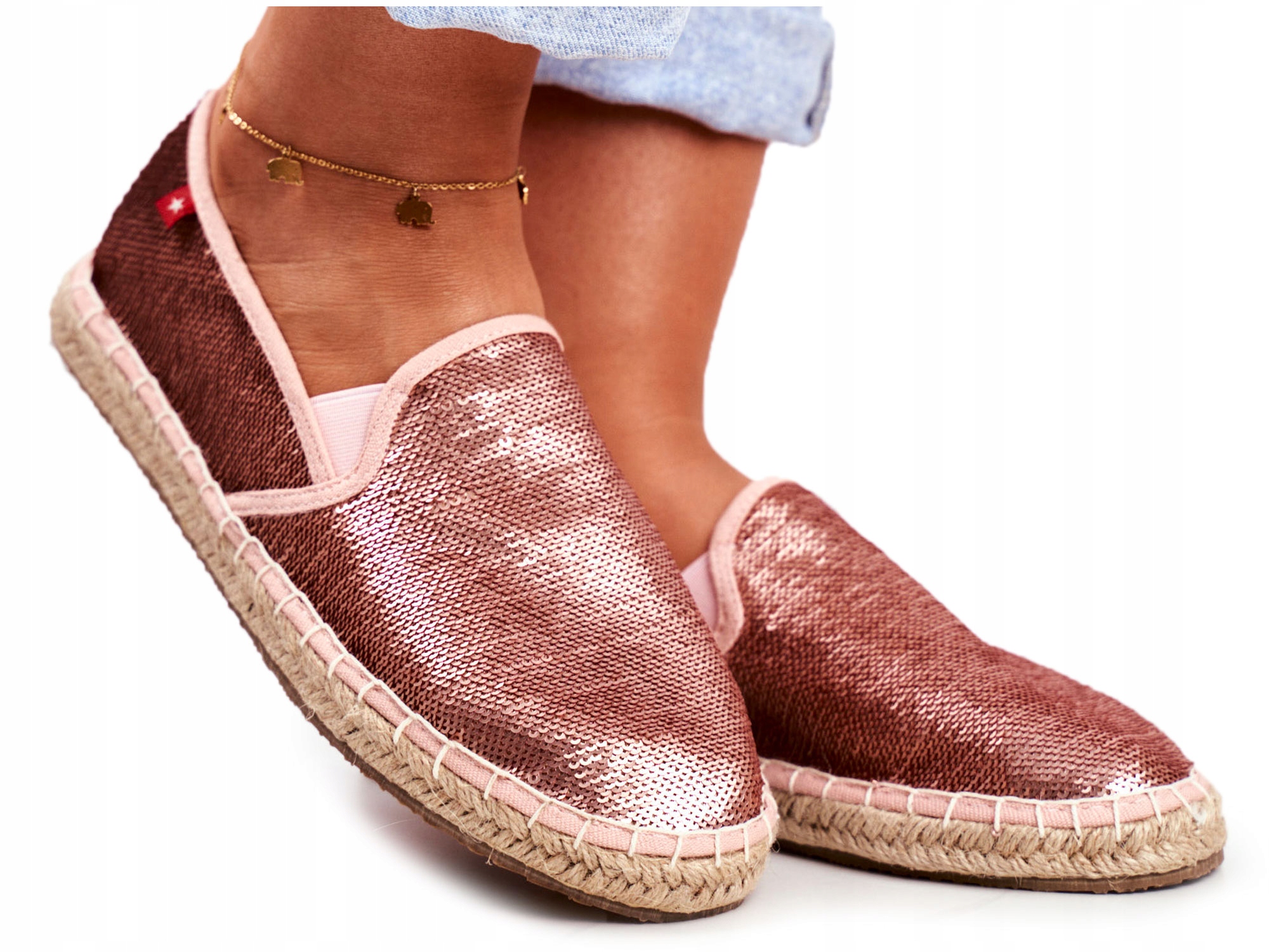 

Różowe Espadryle Cekiny Big Star DD274A143 38