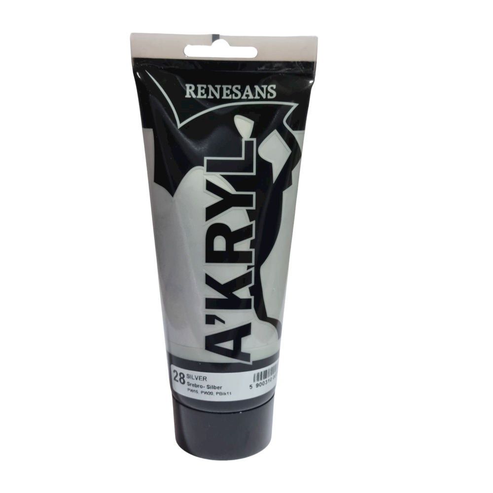 Farba akrylowa metaliczna 200ml srebro Renesans 28 Bohater / Bajka brak