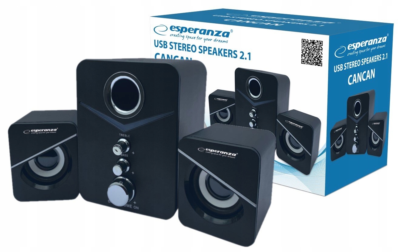 MOCNE GŁOŚNIKI 2.1 KOMPUTEROWE PODŚWIETLENIE LED SUBWOOFER USB MINI-JACK Model I-T.1.5.3