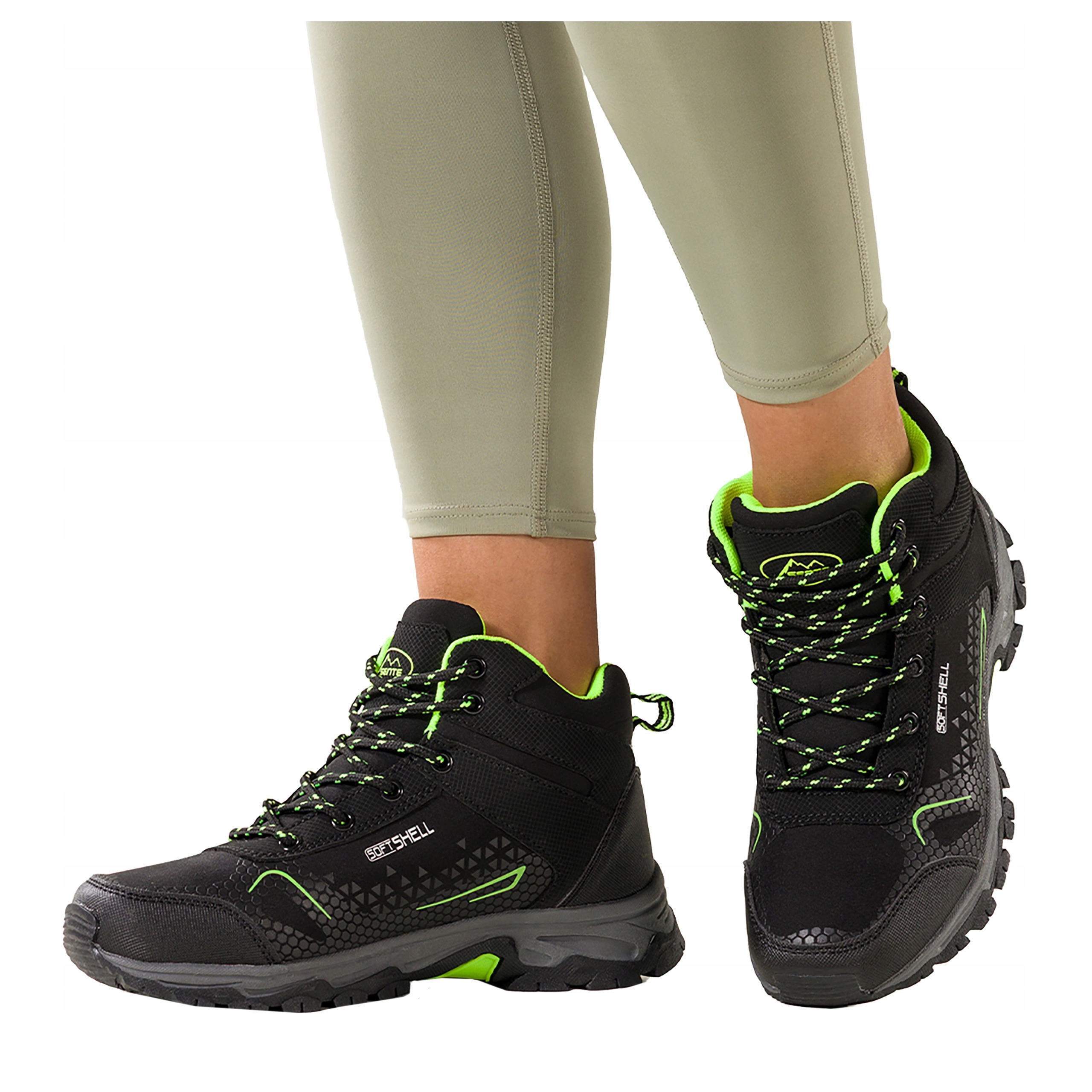 Černé Trekingové Boty Dámské Pohodlné Šněrovací Softshell Sportovní velikost 41