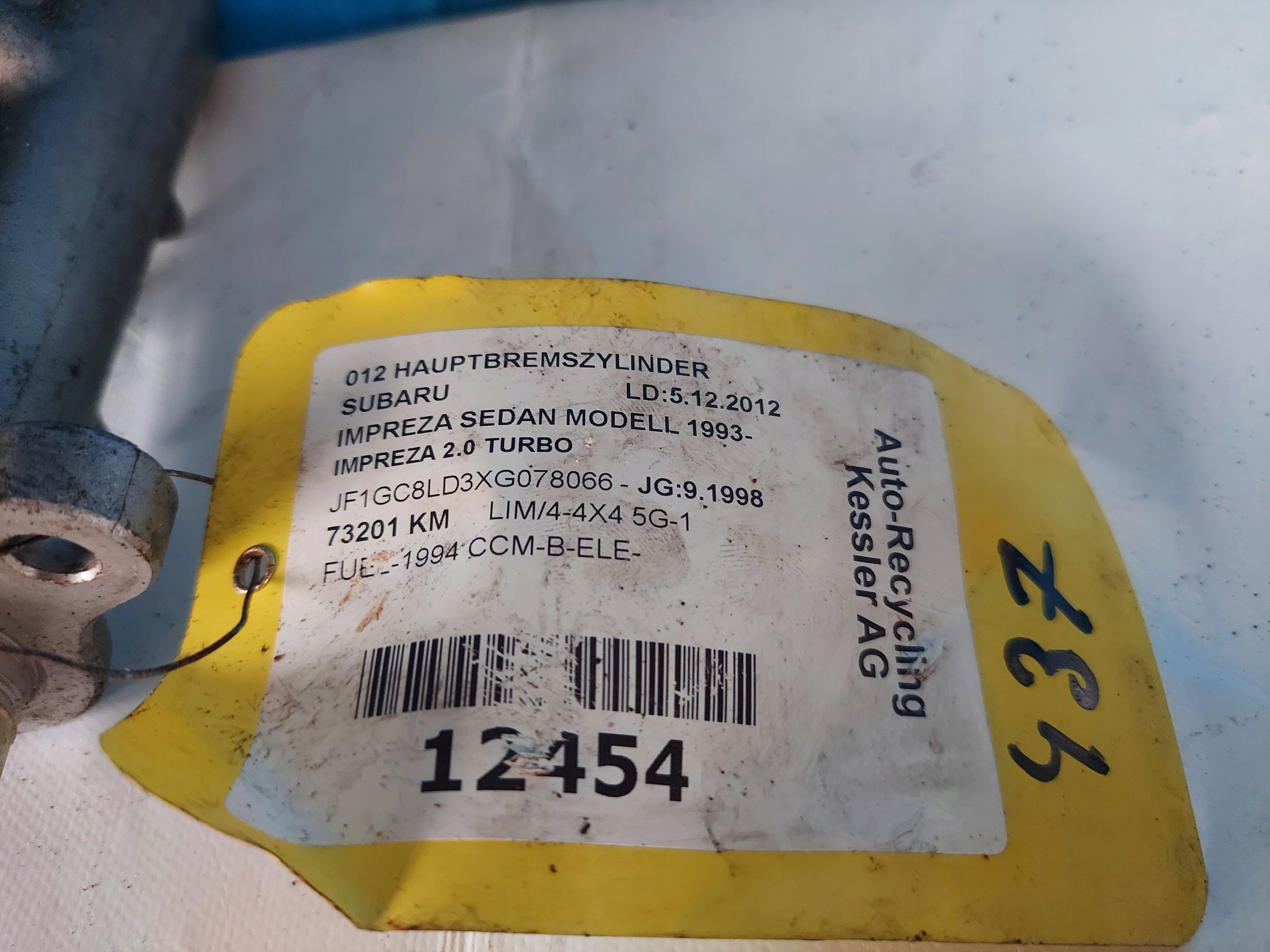 Hauptbremszylinder Bremspumpe SUBARU IMPREZA 1998R 2.0 T NABCO