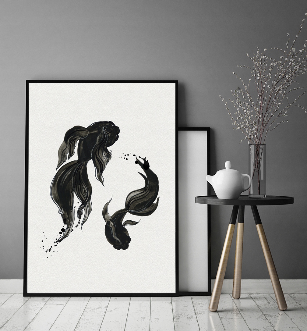 OBRAZ PLAKAT W RAMIE 53x73 cm Ryby P920 Liczba sztuk 1