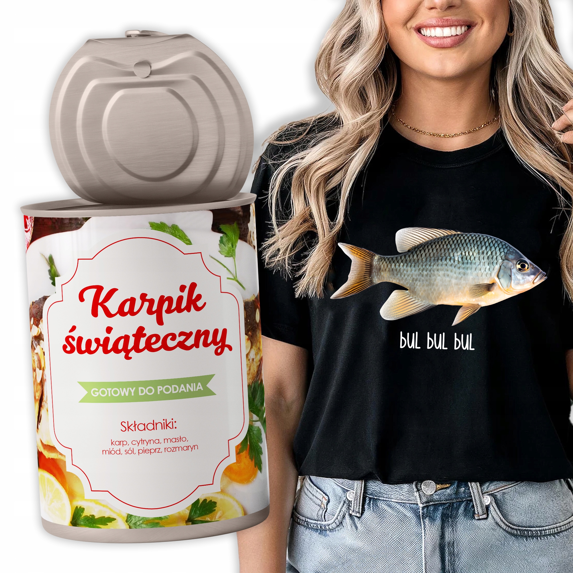 Tričko V plechovce Karpik Vánoční Dámské Černé Na Vánoce Bul Bul L