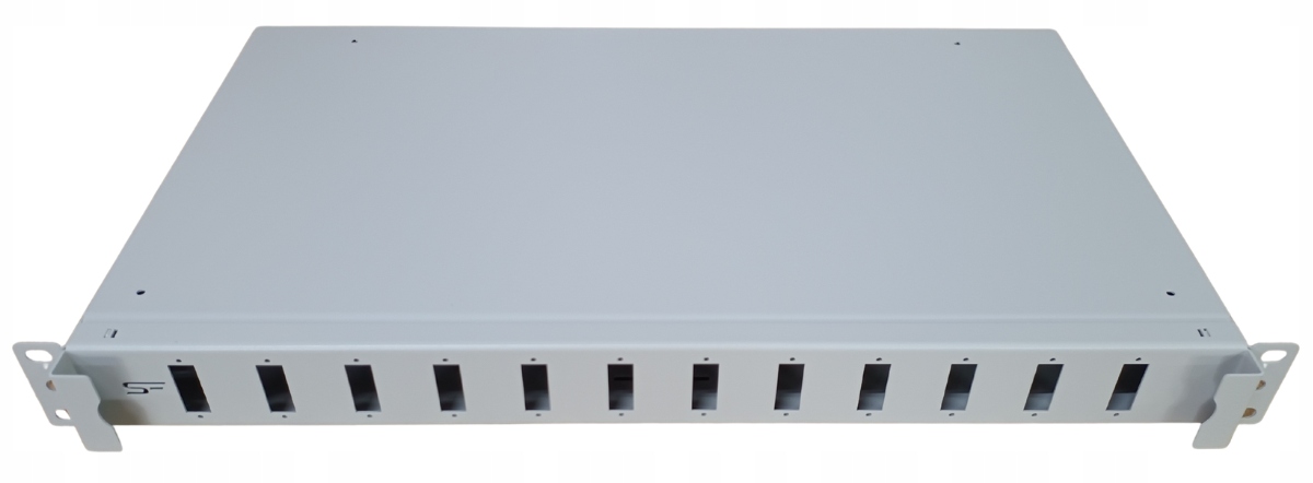 Optický Šuplík se zásuvkami 19" 1U 12xSC Duplex, šedý, Stalflex