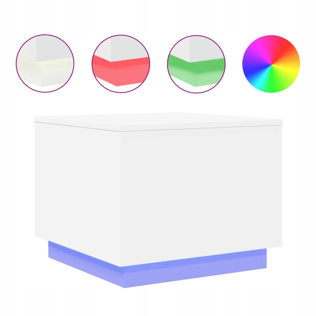 Led konferenční stolek 50x50x40 bílý