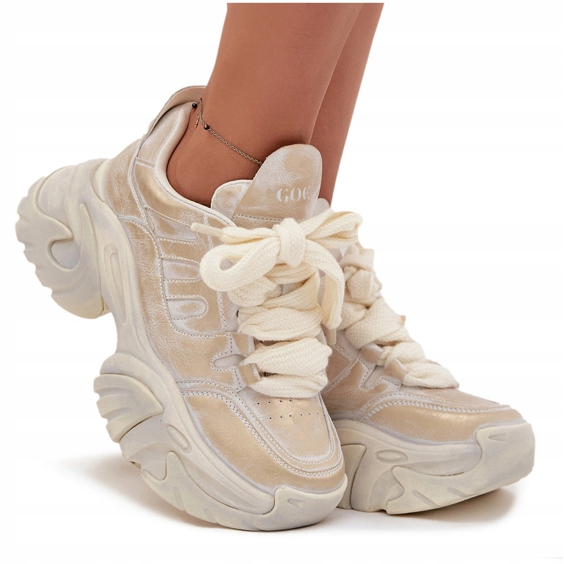 Dámské Tenisky Z Přírodní Kůže Grua Podrážka Goe SS2N4009 Zlaté 37