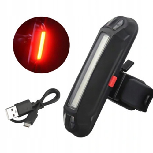 Rowerowe światło Ładowanie USB 500 mAh czerwone