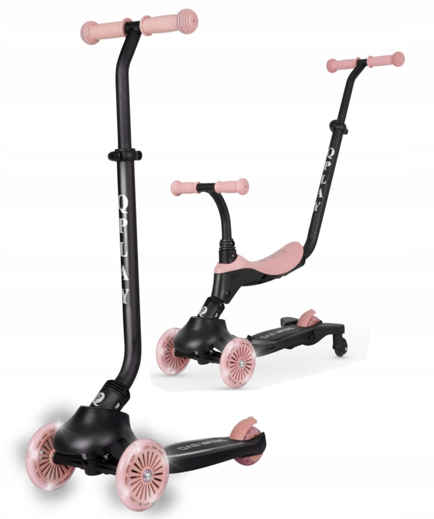 Qplay Jeździk Hulajnoga Sema Evo 3w1 Coral Pink 1-6 lat na Roczek