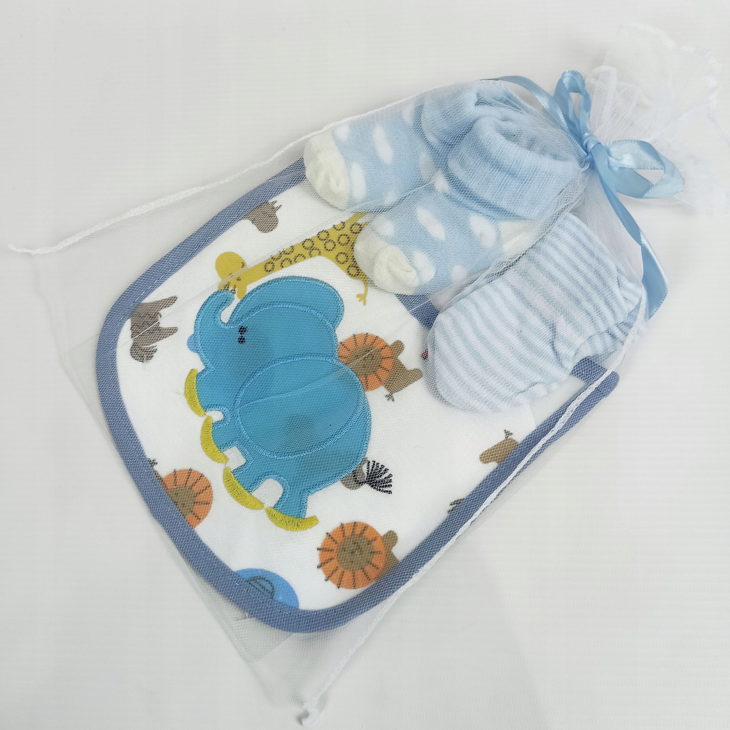 ZESTAW PREZENTOWY 5cz słonik dla chłopca niebieski