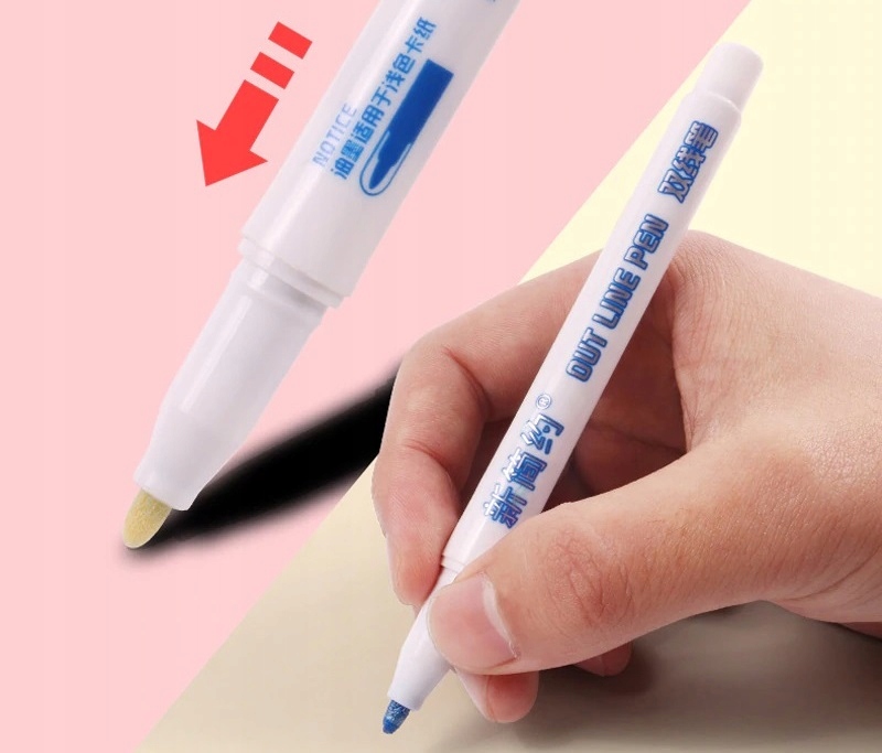 MAZAKI PISAKI DWUKOLOROWE 2w1 BŁYSZCZĄCE 8 sztuk Kolor Inny