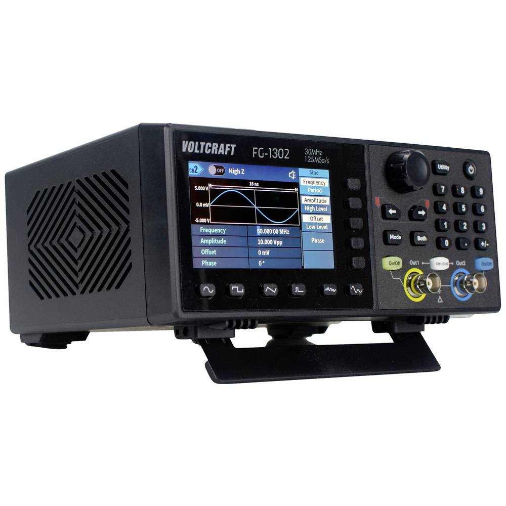 Generator funkcyjny 30 MHz 2 kanały 125 MSa wyświetlacz VOLTCRAFT USB SCPI Model VC-13082820