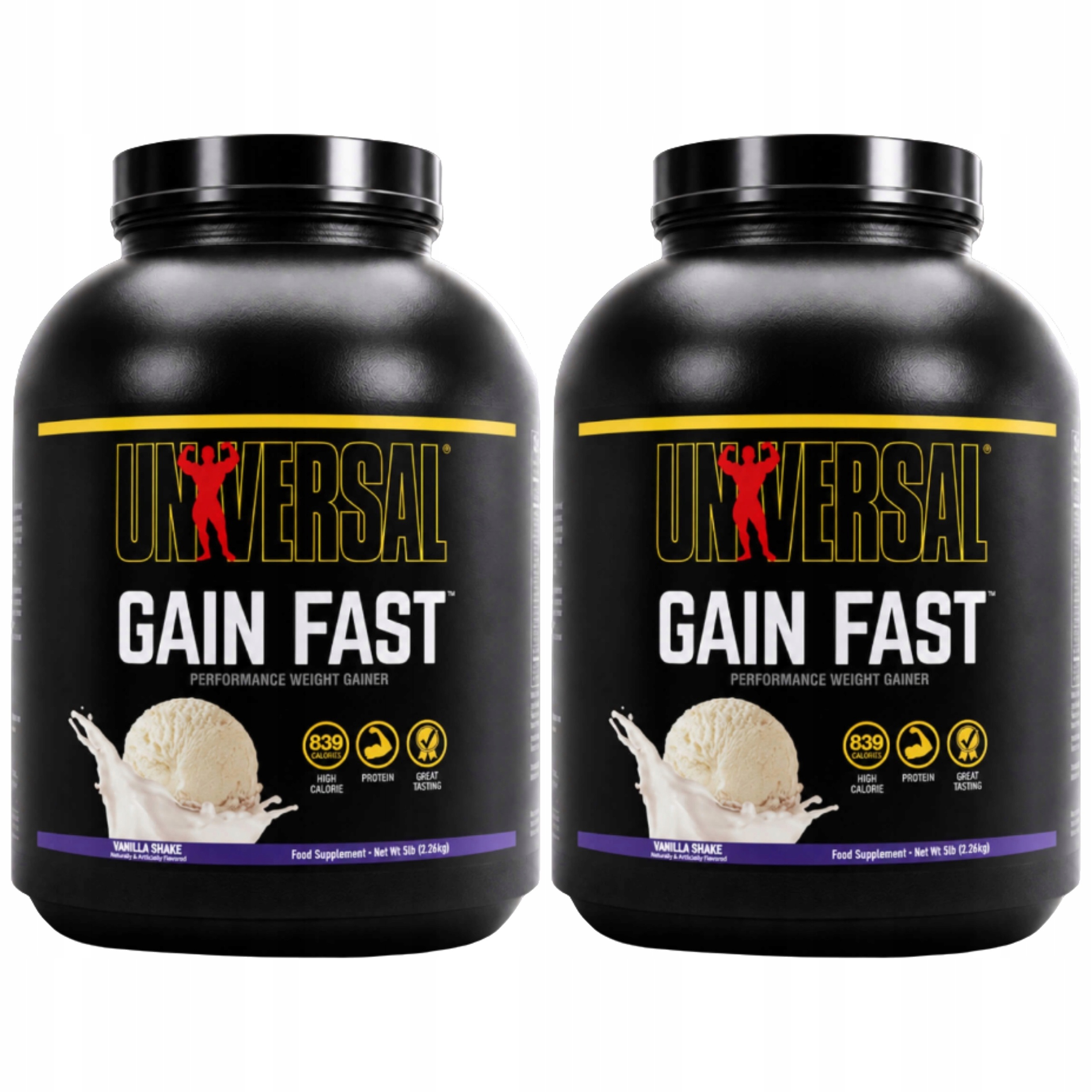 2x Gainer Protein Gain Fast 2260 g Svalová hmota Vanilka Universal