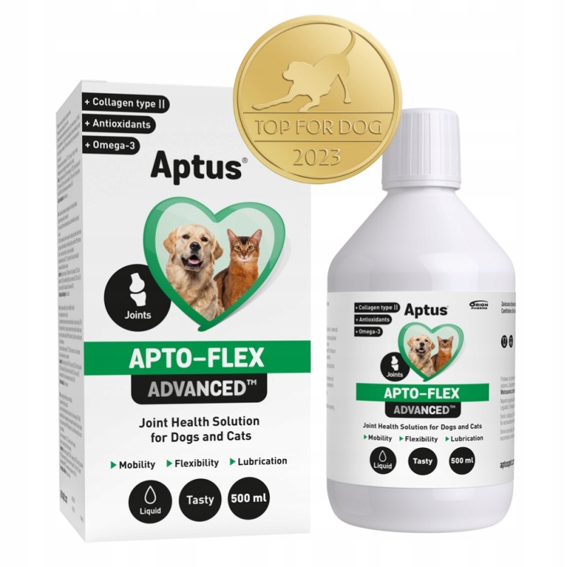 Aptus Apto-flex Advanced Syrop Na Stawy Dla Psów Kotów Kolagen Msm 500ml