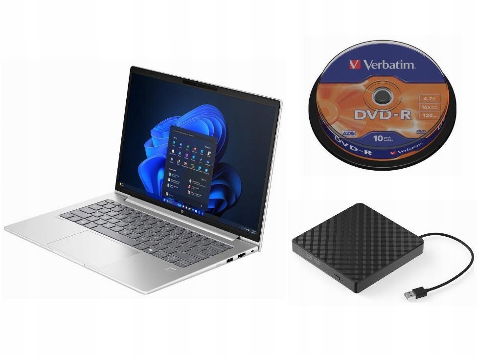 Laptop Hp Windows 11 Pro Intel Core Ultra 7 Zewnętrzny Napęd DVD 10 P