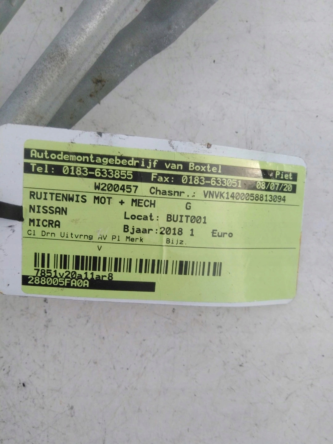 Nissan Micra K14 Wischergestänge 288005FA0A