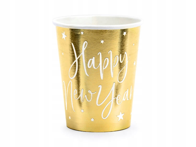 KUBECZKI HAPPY NEW YEAR ZŁOTY 6 SZT 220 ML