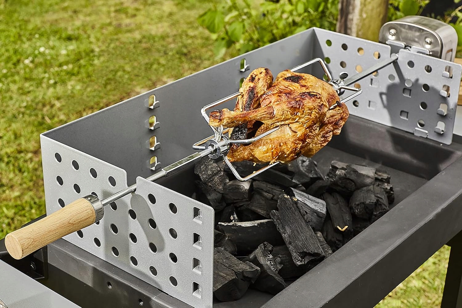 Cook'in Garden AC296 Grillowy ruszt Kolce do kurczaka 83 cm do 10 kg Stan opakowania uszkodzone