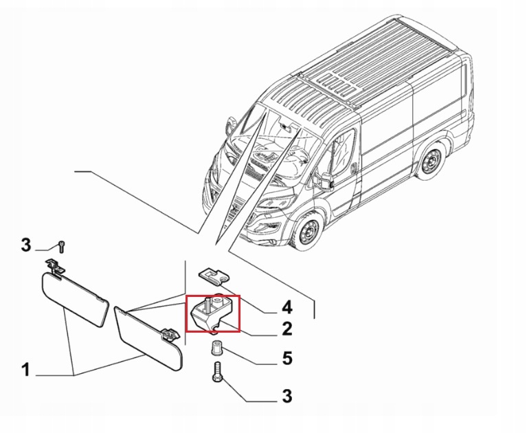 

Zaczep daszka przeciwsłonecznego Fiat Ducato