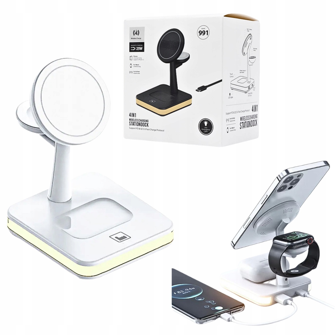 Nabíječka 4v1 kompatibilní s Apple Nabíjení pro iPhone 12-15 iWatch Airpods