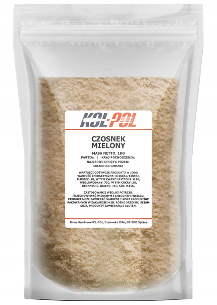 CZOSNEK MIELONY 5kg Suszony aromatyczny jakość Stan opakowania oryginalne