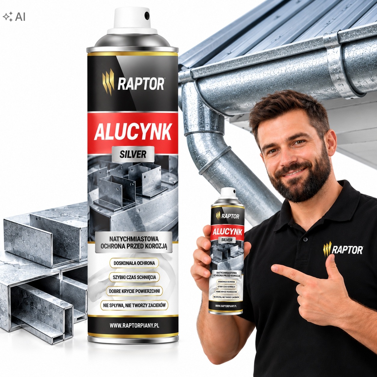 Alucynk W Sprayu 500 ml Srebrny Trwała i Mocna Ochrona Przed Rdzą