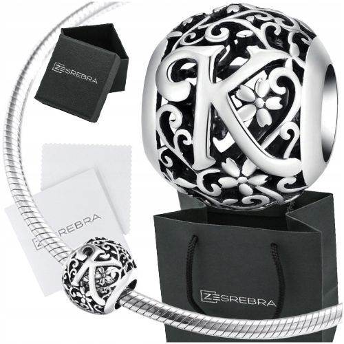 

Charms litera K do Pandora srebro 925 literka