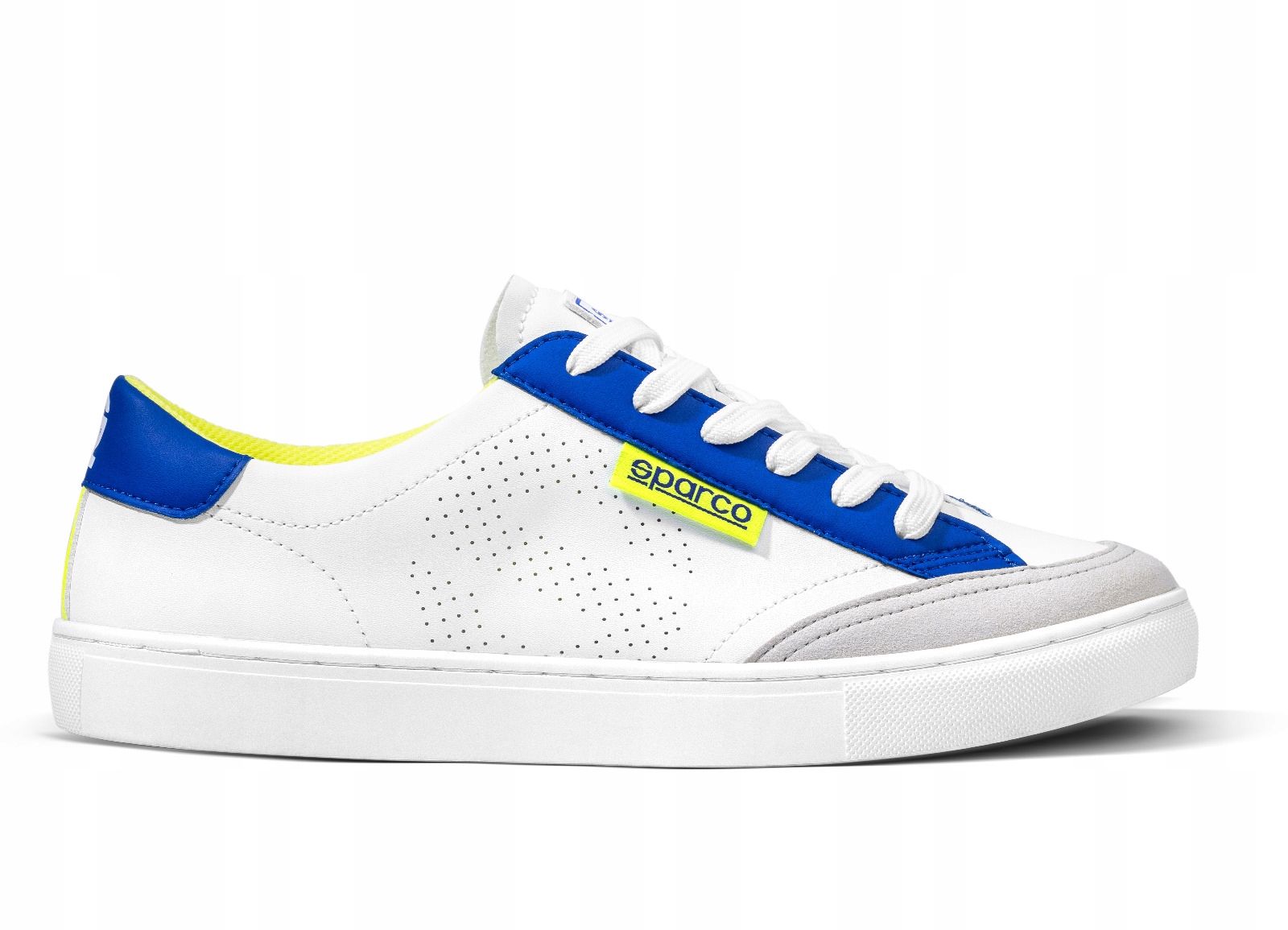 Volnočasové boty Sparco S-Time, barva bílo-modro-žlutá, velikost 44