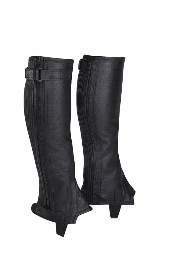 Czapsy jeździeckie Start Elite skórzane czarne Sw 34-35cm , wysokość 37,5cm