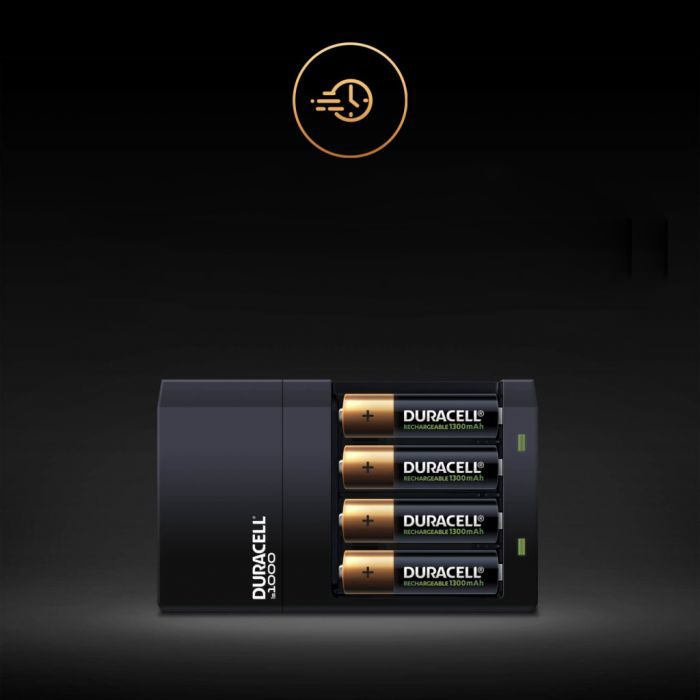 Nabíjačka Duracell CEF14 + 2x AA/R6 + 2x AAA/R3 Farba čierna