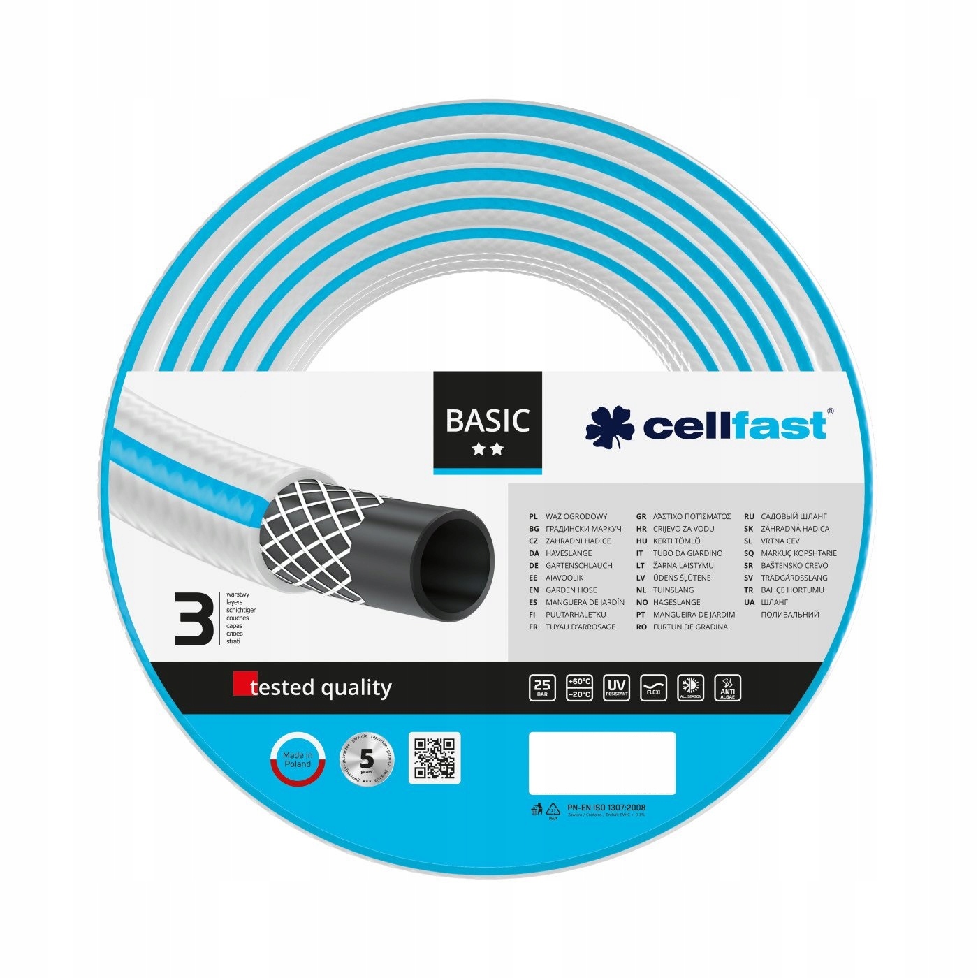 

Wąż Ogrodowy 3W Basic 25BAR 1/2'' 50M Cellfast