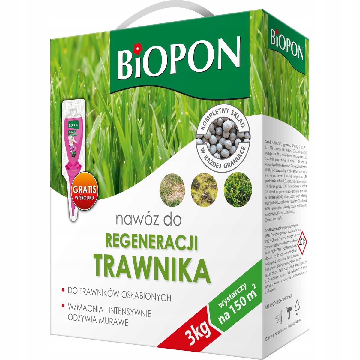 

Nawóz Do regeneracji trawnika 3kg Biopon