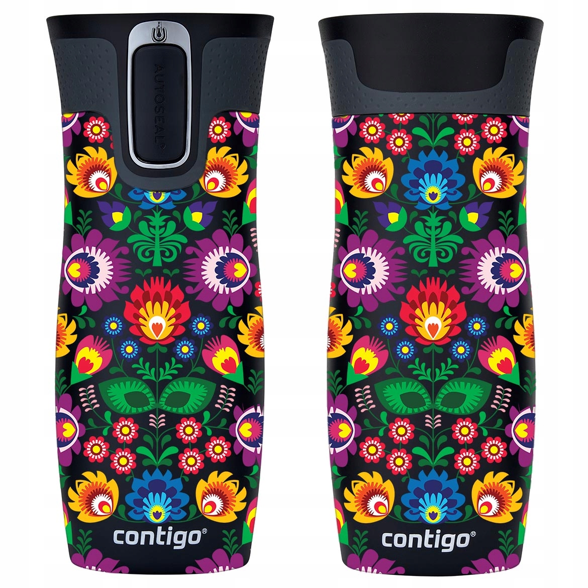 Termohrnek Contigo West Loop 2.0 470 ml Folklor Černý Mat