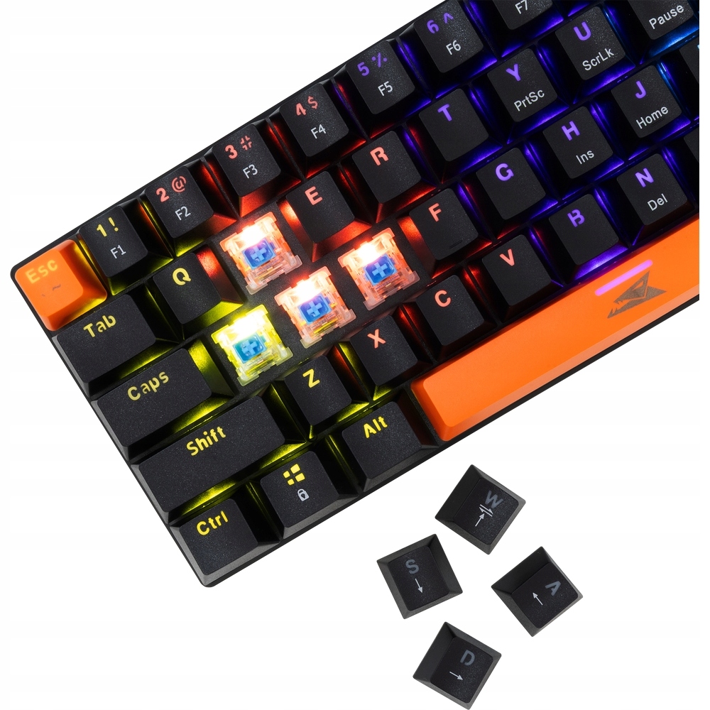 Herní klávesnice Baracuda Rgb, kabelová Usb-c, Anti-Ghosting, Us rozložení