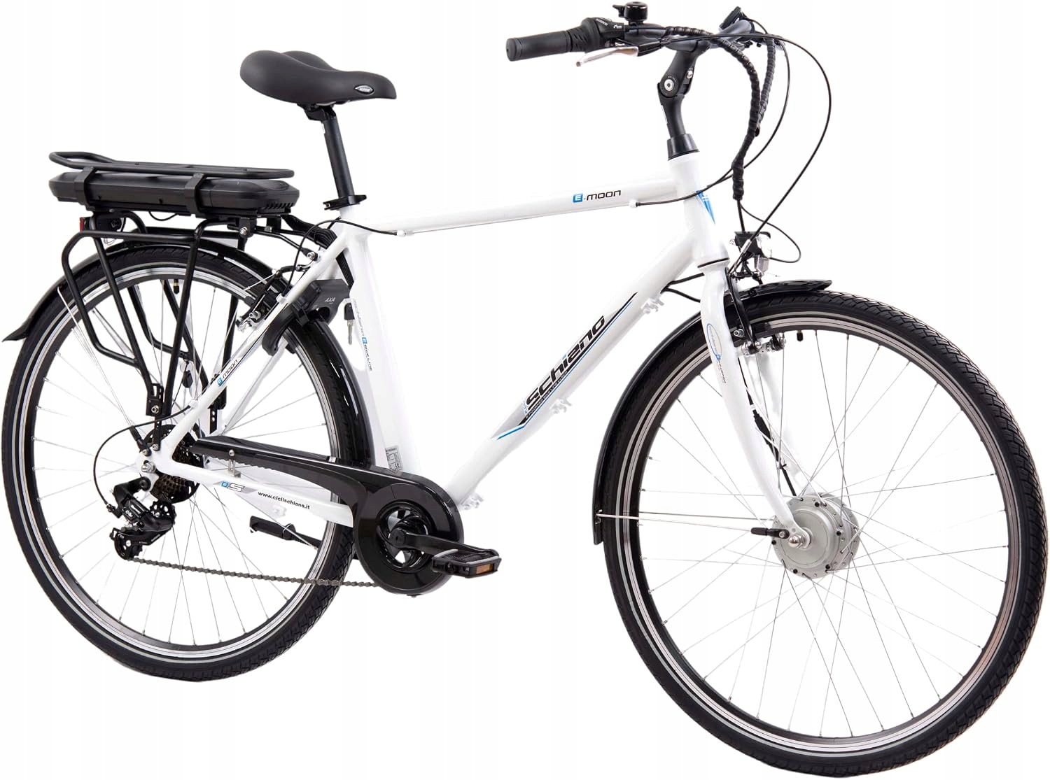 Rower elektryczny F.lli Schiano E-Moon 28" 250 W 468 Wh biały