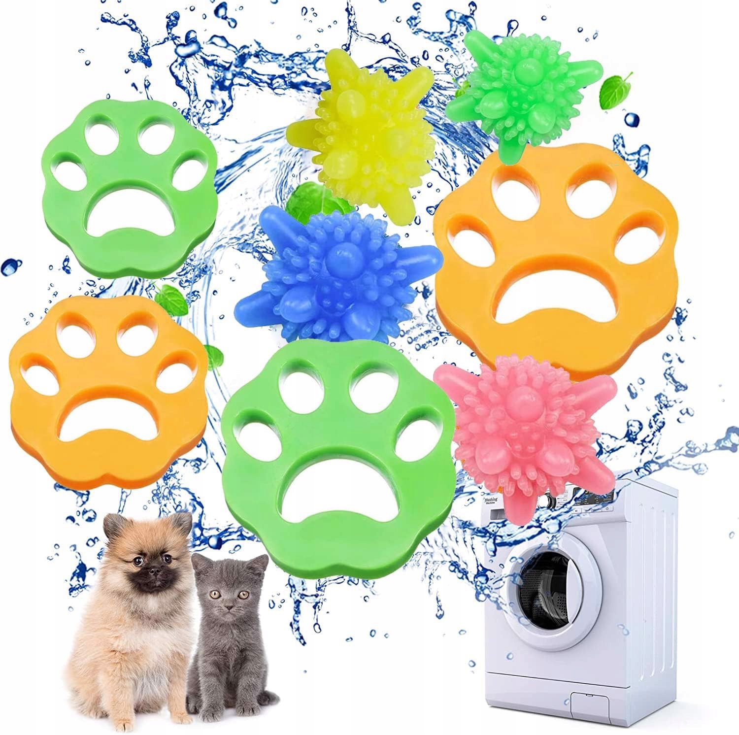 Levně Kuličky na praní zvířecích chlupů, sada 8 ks