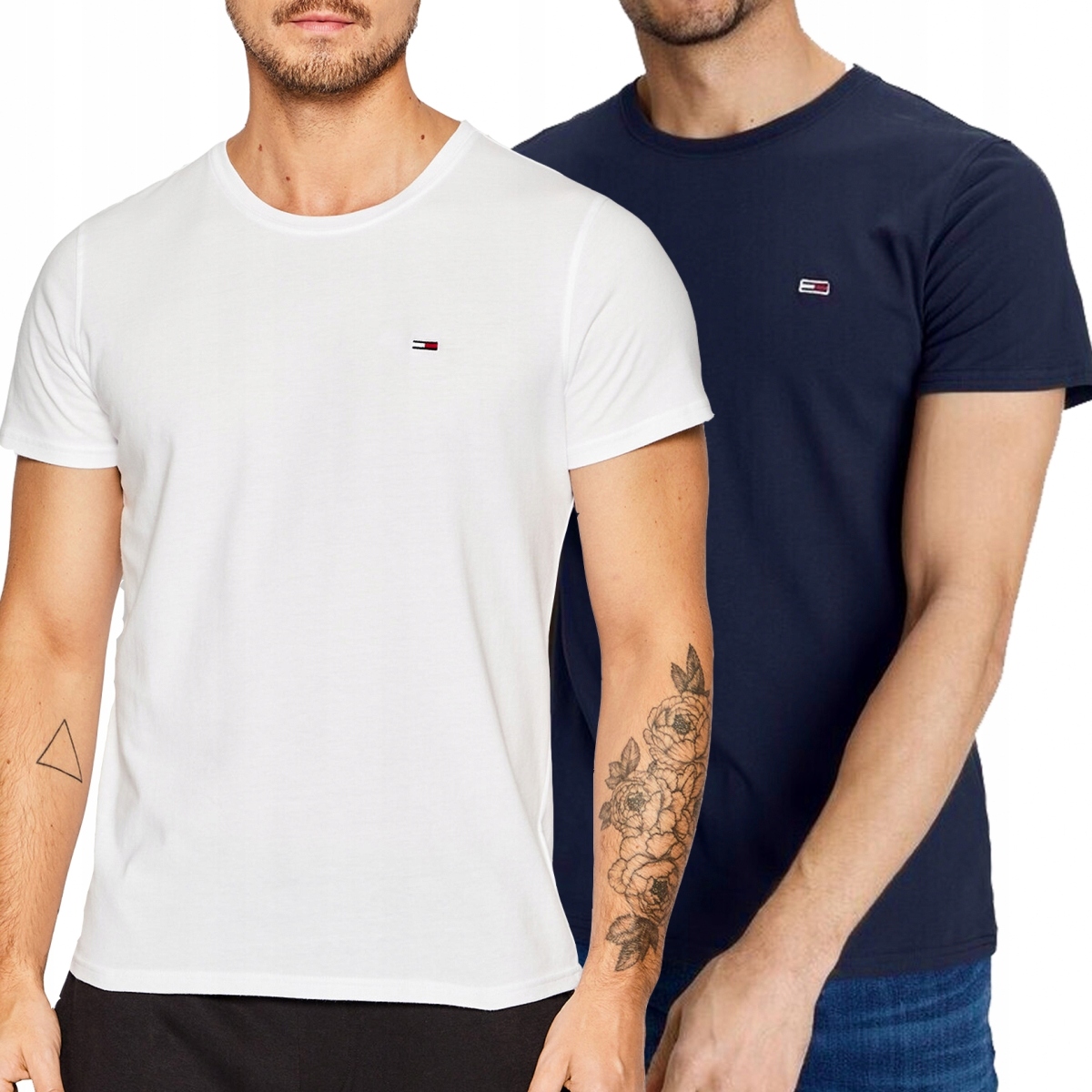 Tommy Jeans pánské tričko 2 kusy sada bílá tmavě modrá DM0DM15381-OXO M