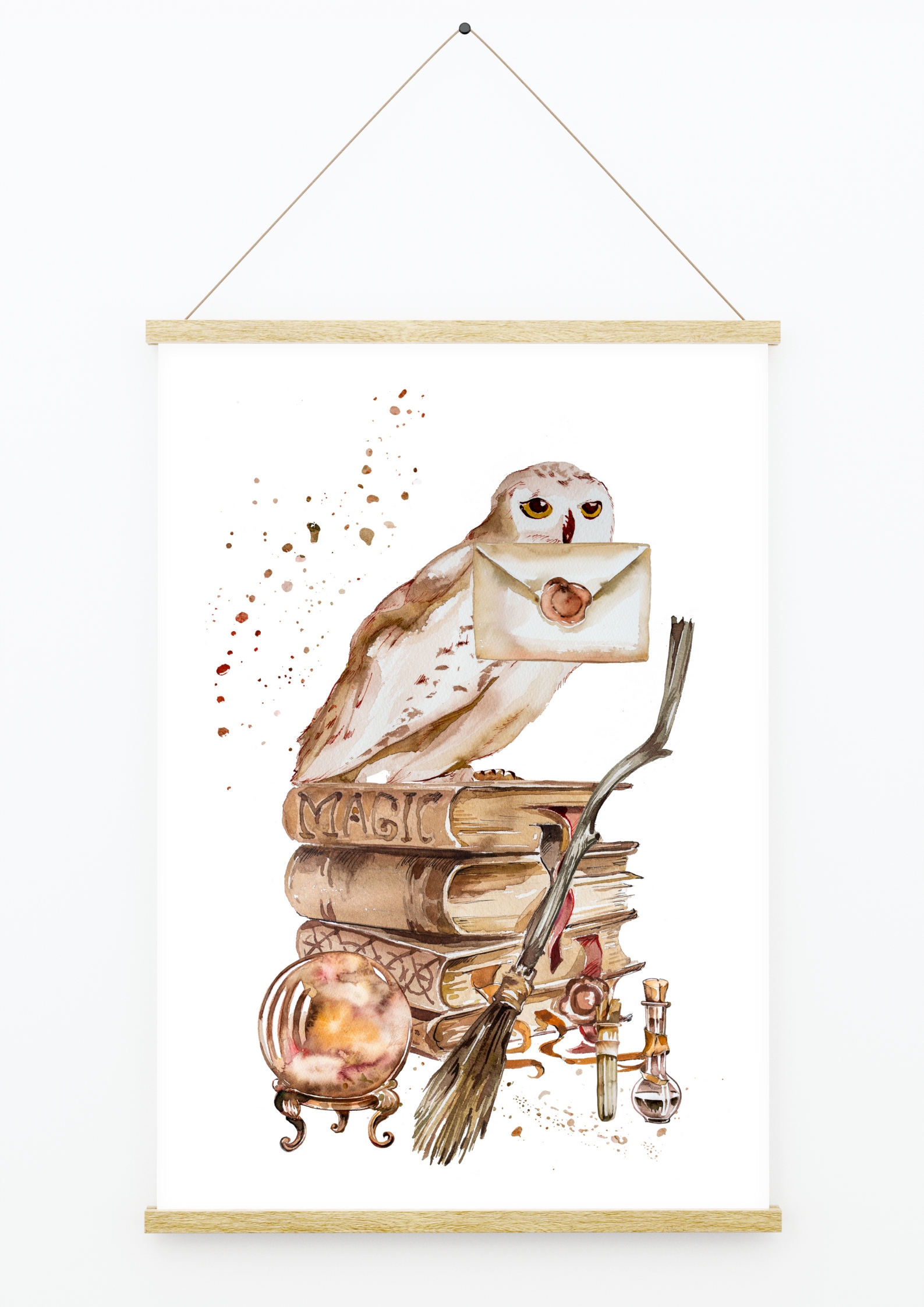 

Plakat Harry potter sowa magia czary różdżczka A3