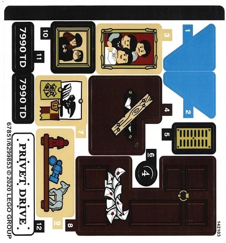 

Lego 75968stk01 Naklejka z Zestawu 75968
