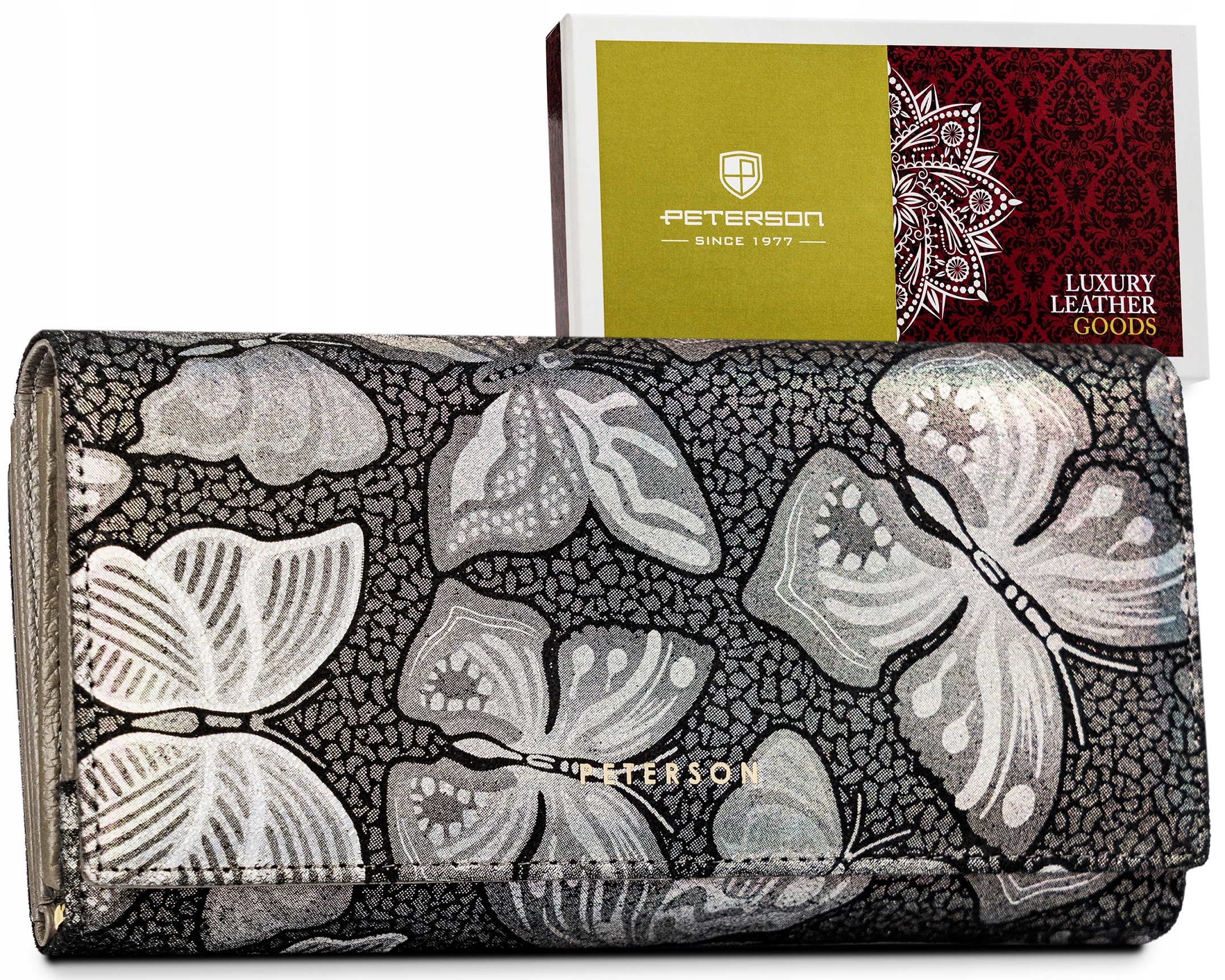 Dámská kožená peněženka s velkým prostorem pro klasické karty Rfid Stop Peterson