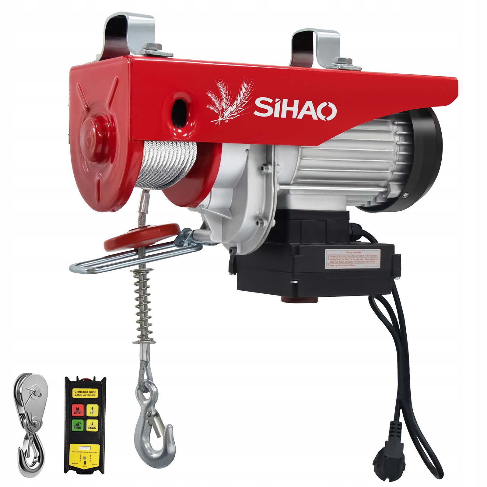 Elektrický kladkostroj 1000 kg (2200 Lbs) s bezdrátovým dálkovým ovládáním pro dílnu a sklad