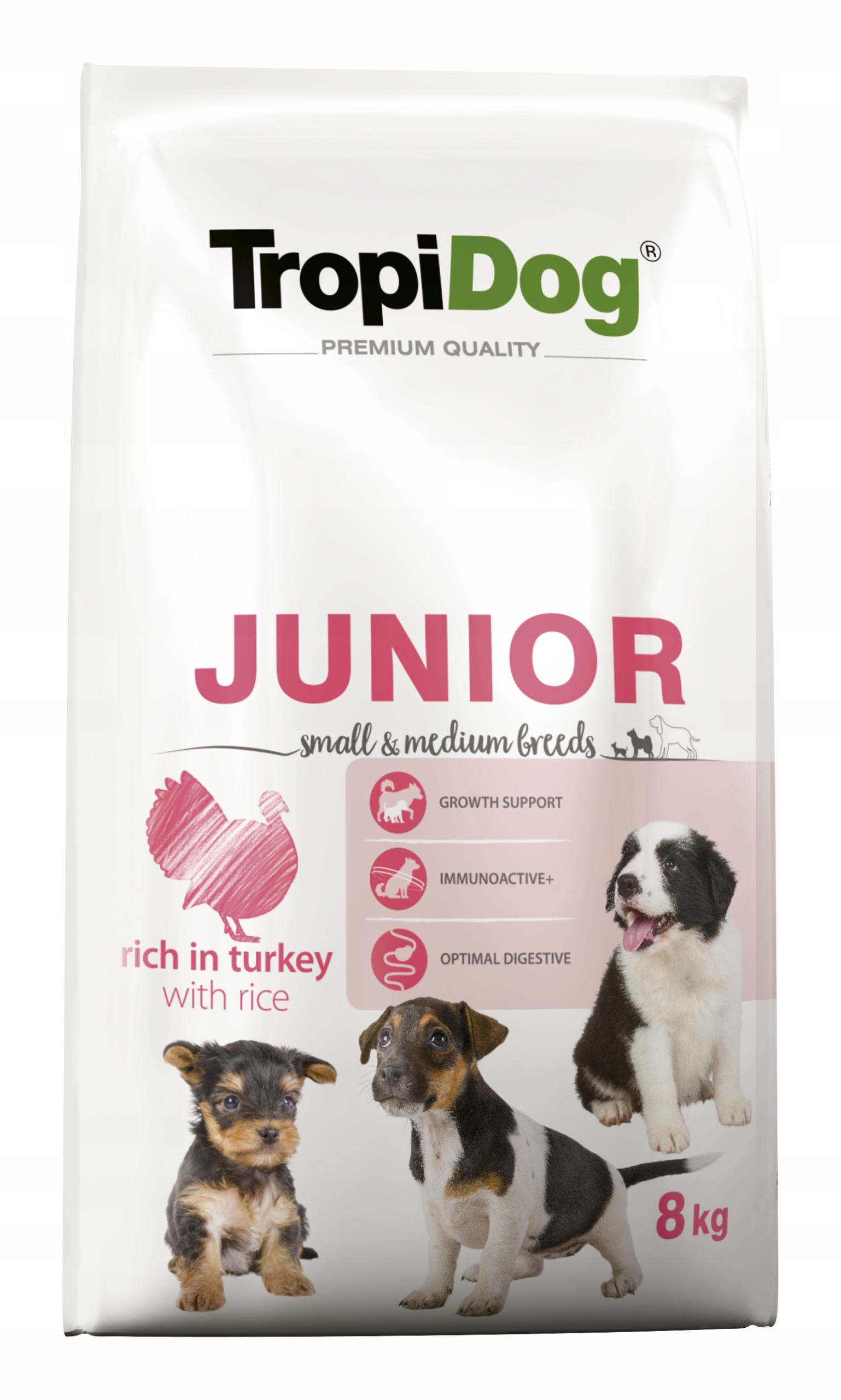 Levně Tropidog Premium Junior Small And Medium Breeds Losos S Rýží 8kg