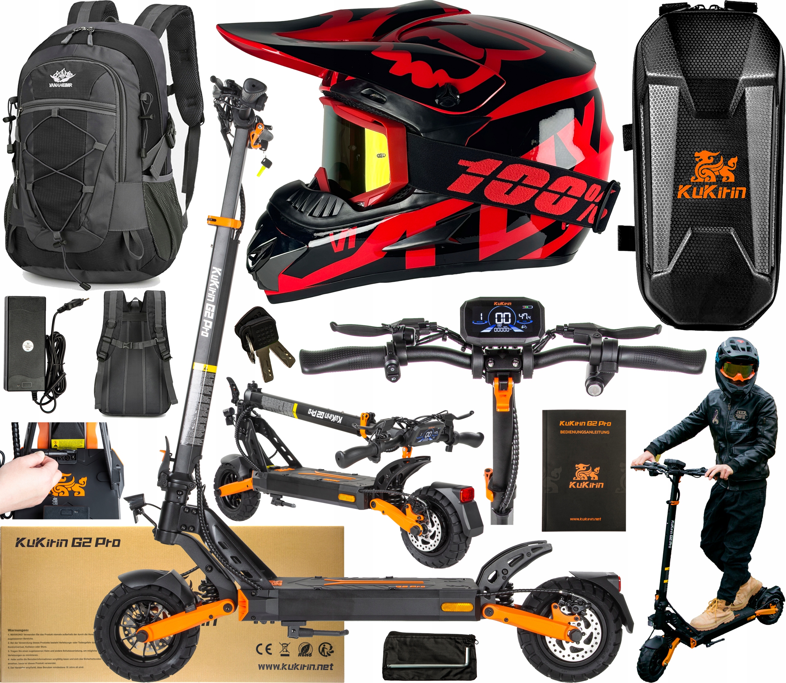 Hulajnogi elektryczne KuKirin G2 Pro-ABE 20KM/H 48V 15.6Ah 65KM 9" +Prezent