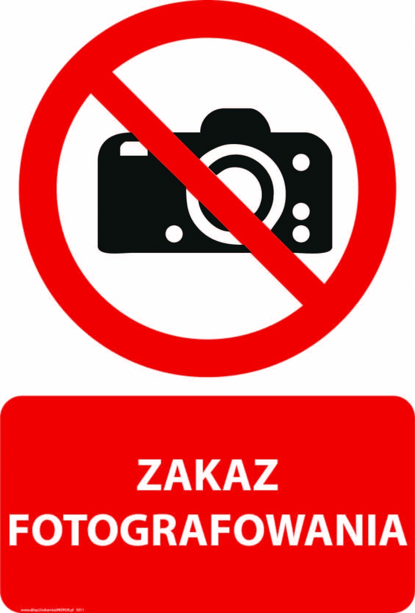 

Naklejka 20x30 cm Zakaz Fotografowania