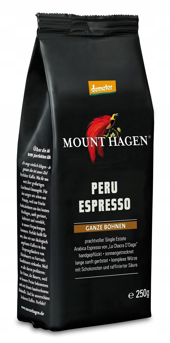 6x Kawa Ziarnista Arabica 100 % Peru Espresso Demeter Bio 250 g Mount