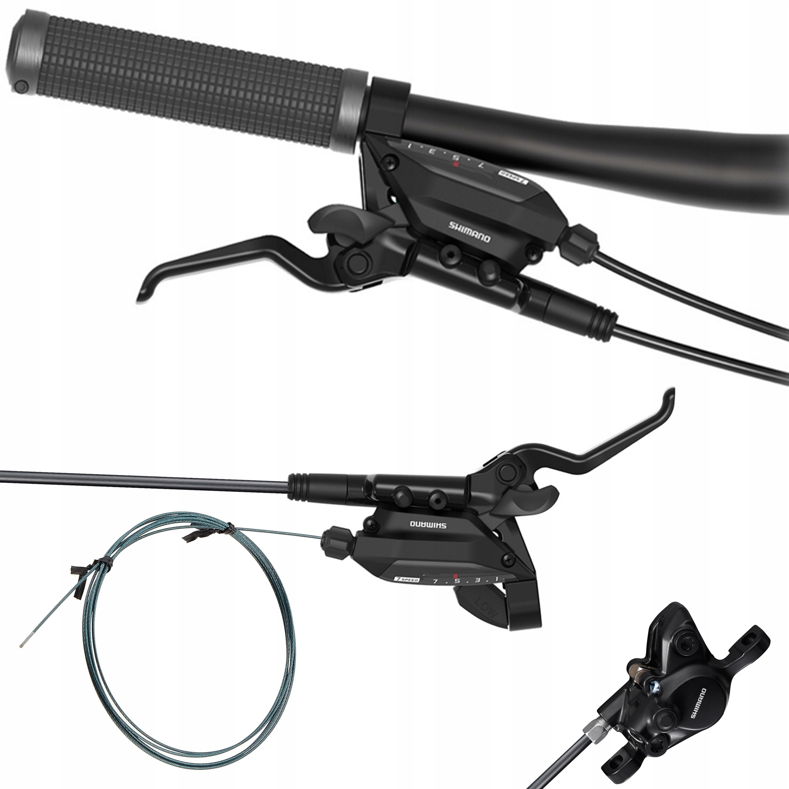 Klamkomanetka hamulec tył Shimano ST-EF515 MT200 7 biegów prawa strona