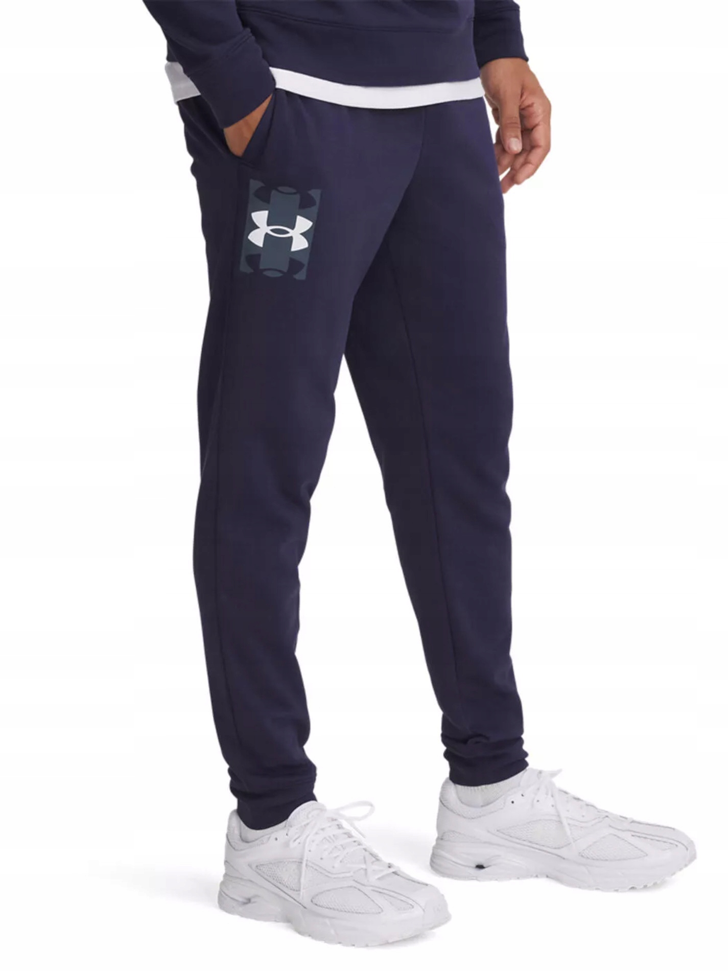 Pánské kalhoty Under Armour 1390144-410 teplákové modré joggery bavlna XL