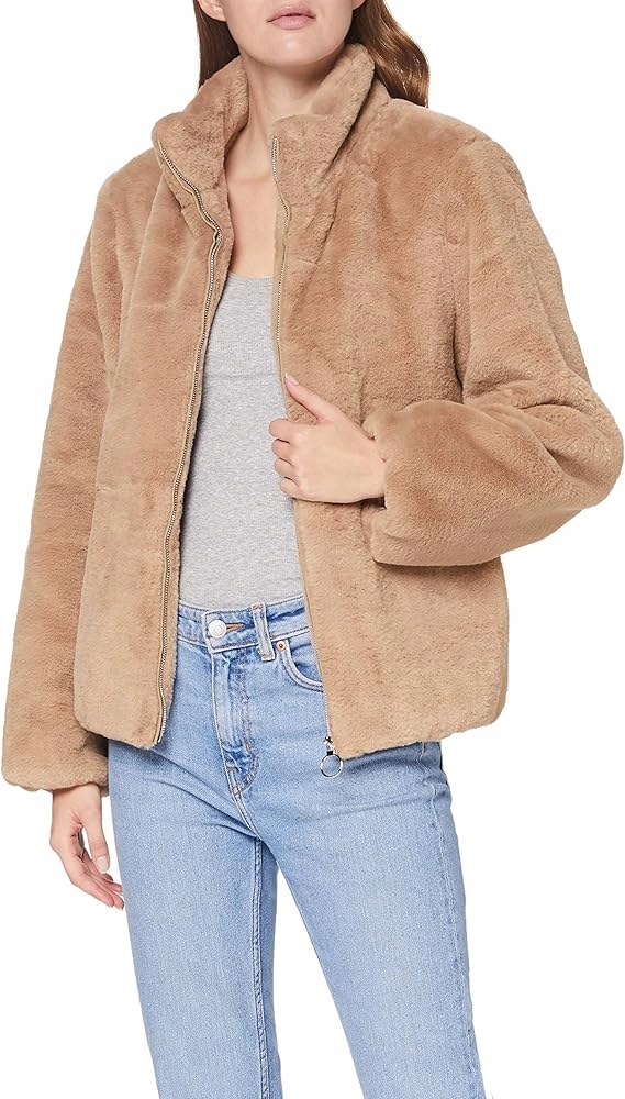 Sparkz Krátký Zimní Kabát S Podšívkou Béžový Plyš L J2J